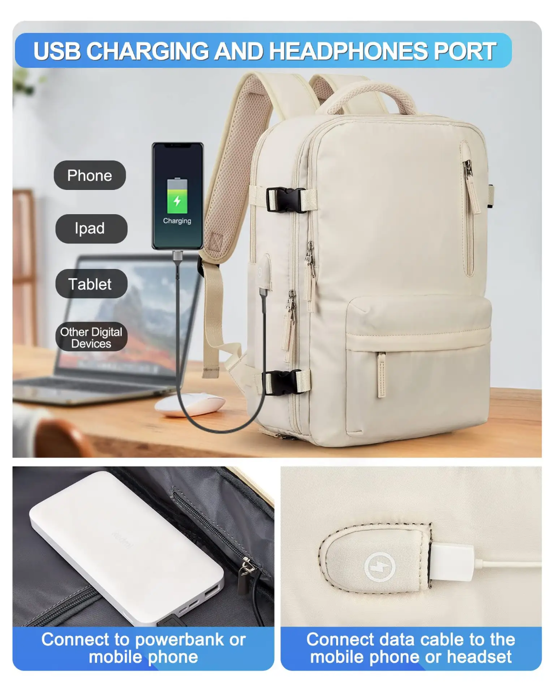 Urban Voyager Laptop Backpack ( No Powerbank )