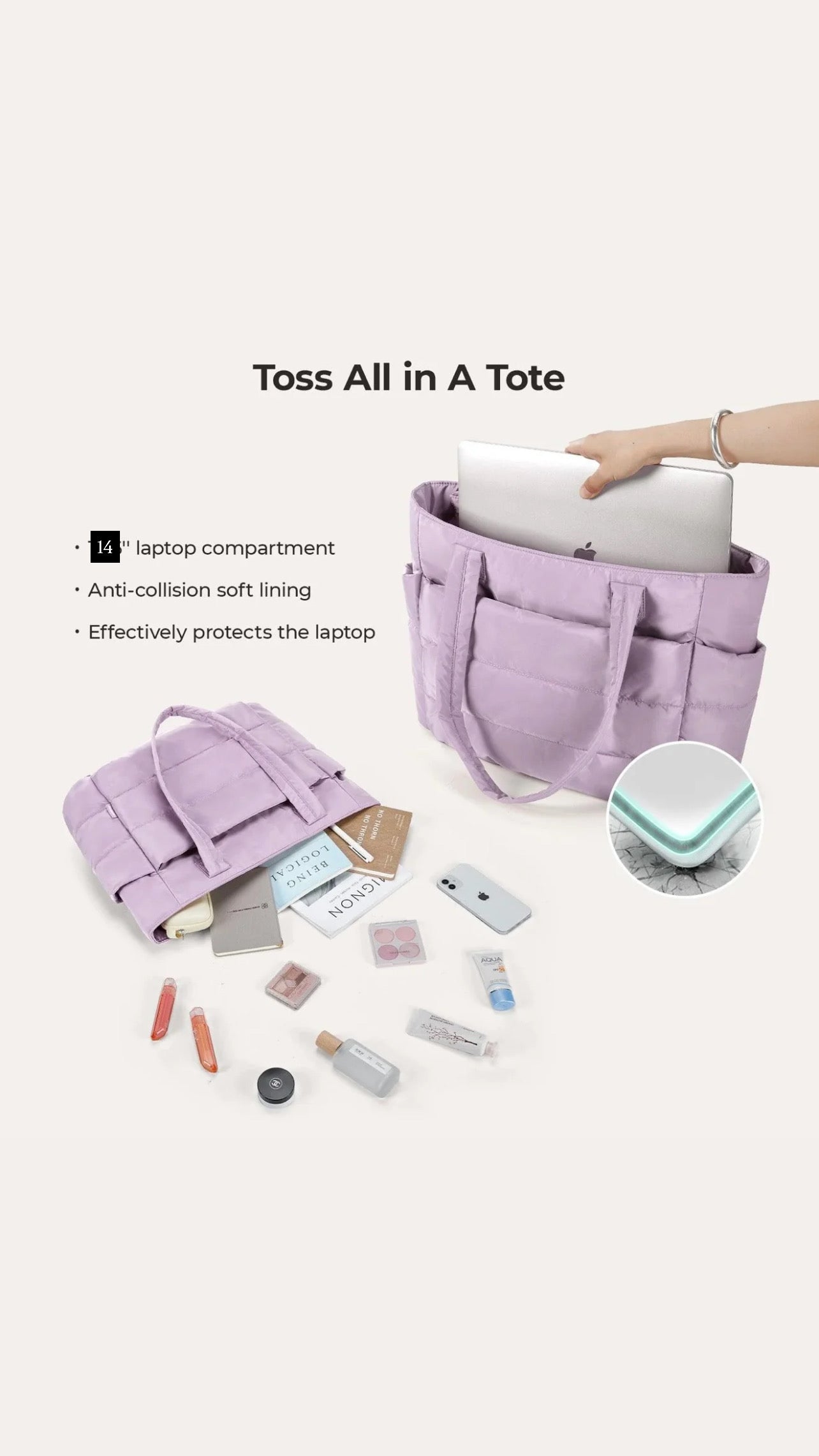 Lucien Puffer Tote bag