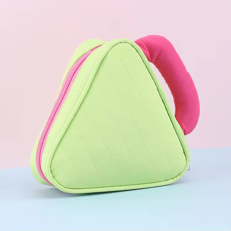 Lime Muse Triangle Handle Pouch