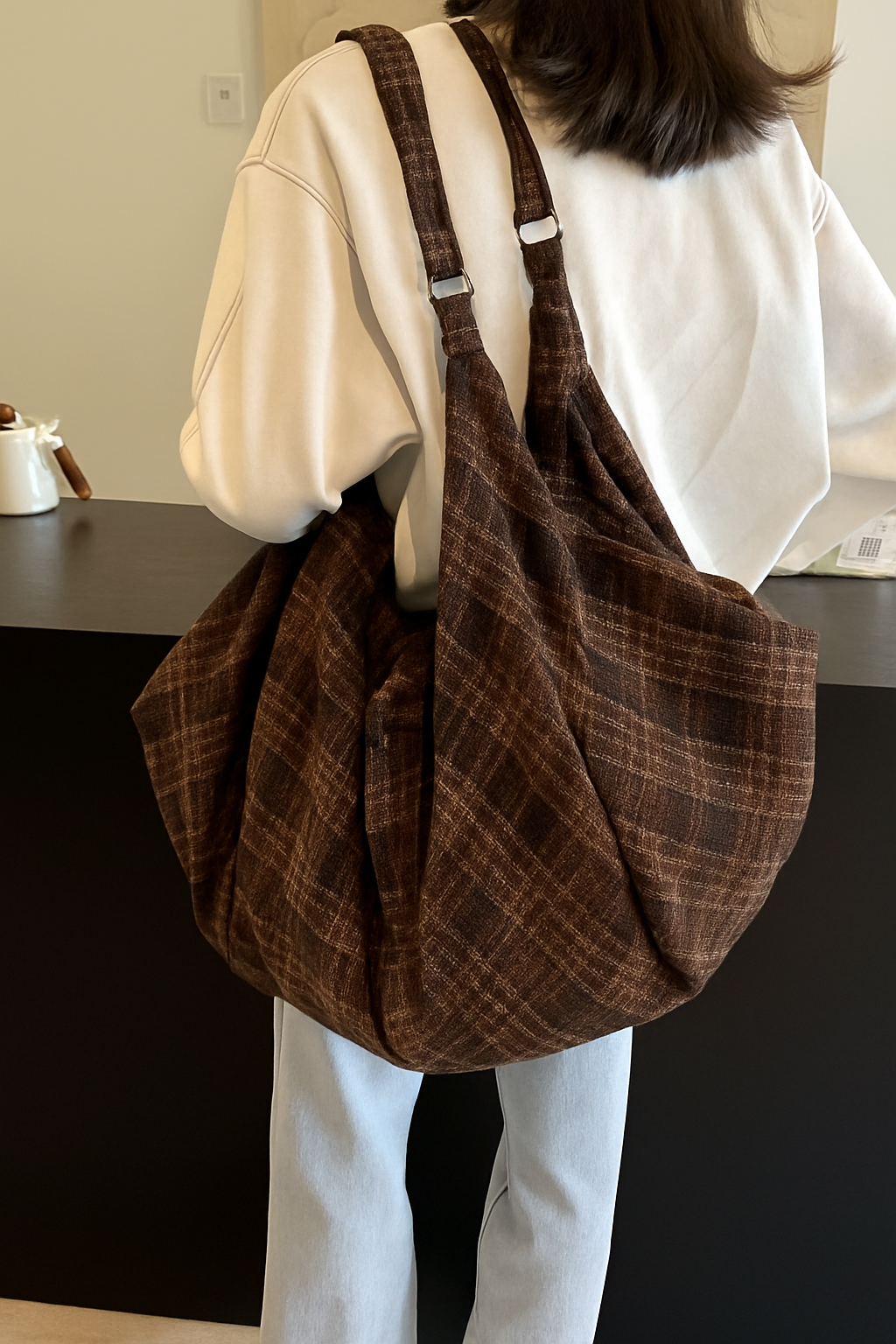The Verona Plaid Slouch Bag