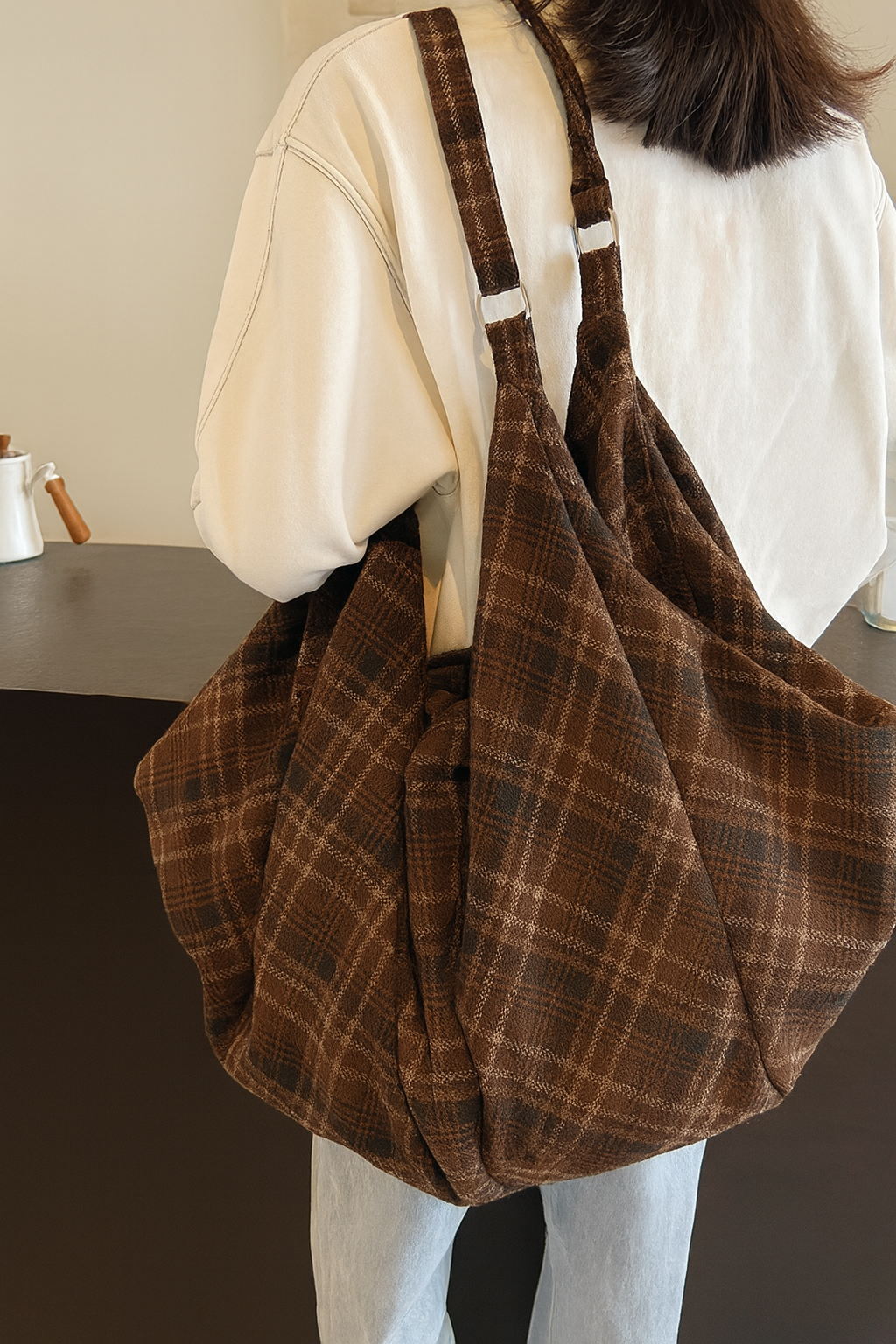 The Verona Plaid Slouch Bag