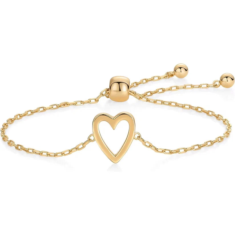 Amour Heart Bracelet Set (14K Gold Plated)