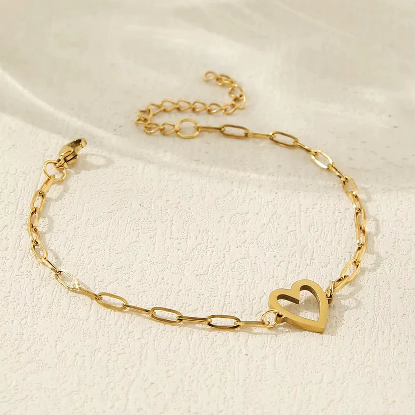 Amour Heart Bracelet Set (14K Gold Plated)