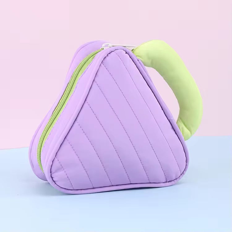 Lime Muse Triangle Handle Pouch