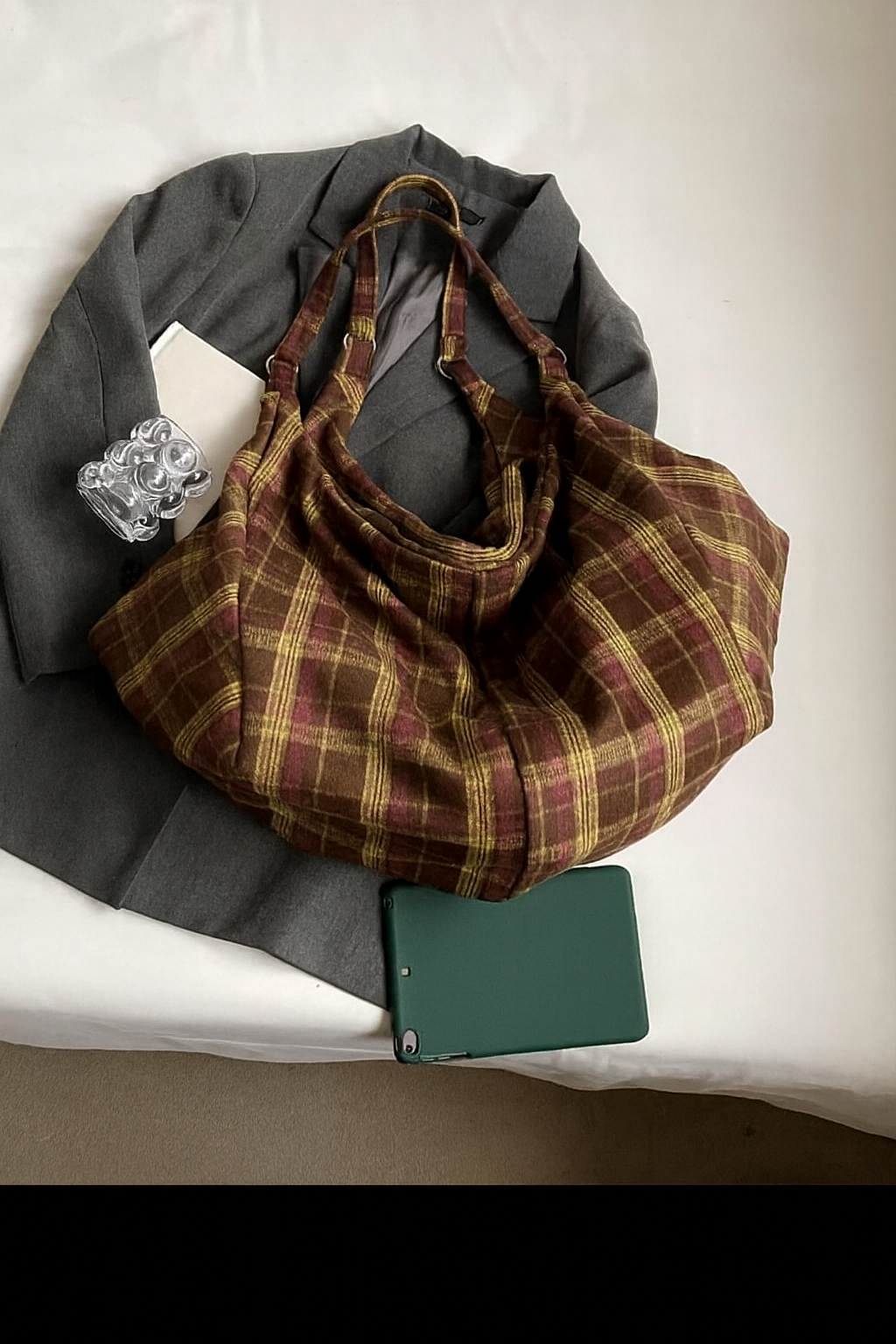 The Verona Plaid Slouch Bag