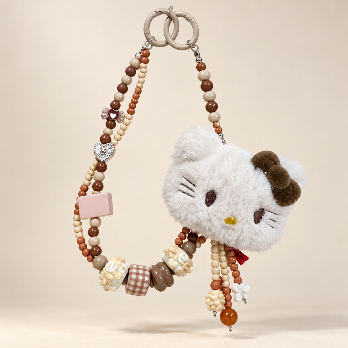 Mocha Bear Beaded Bag Chain