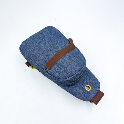 lucien denim chest bag