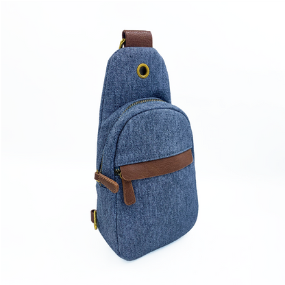 lucien denim chest bag