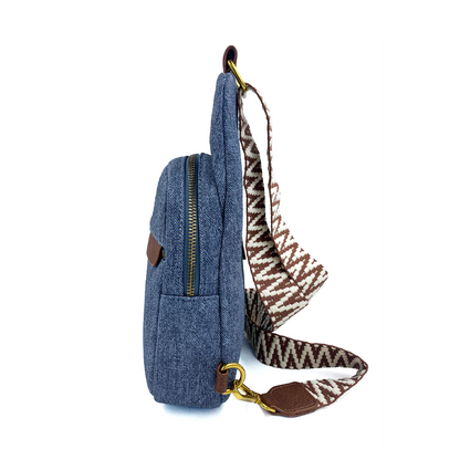 lucien denim chest bag