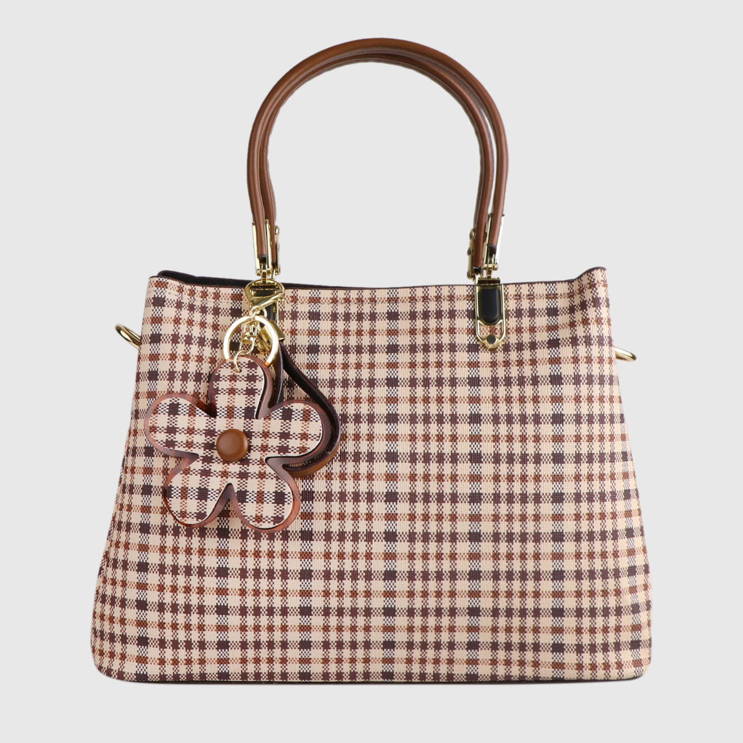 Plaid Blossom Tote