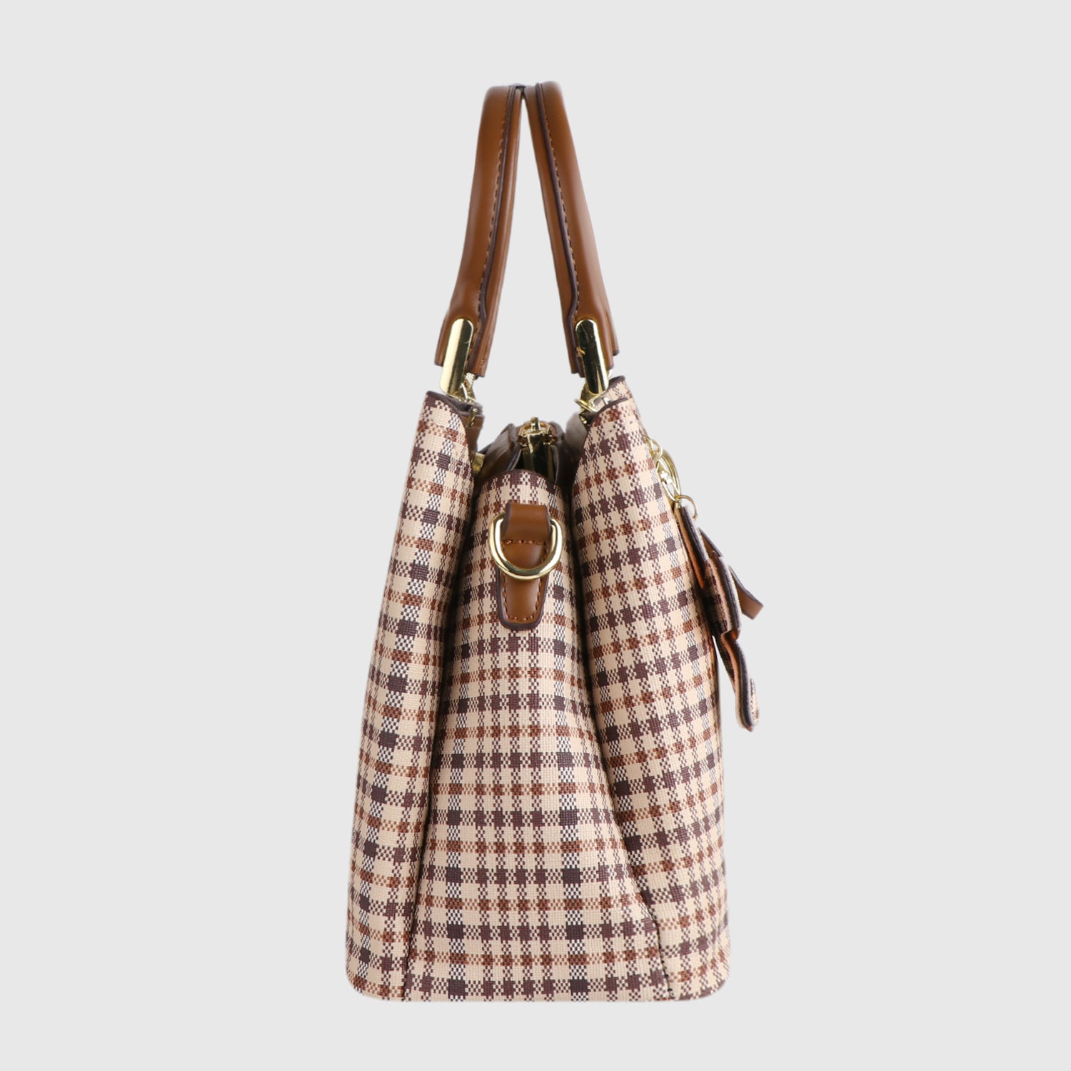 Plaid Blossom Tote