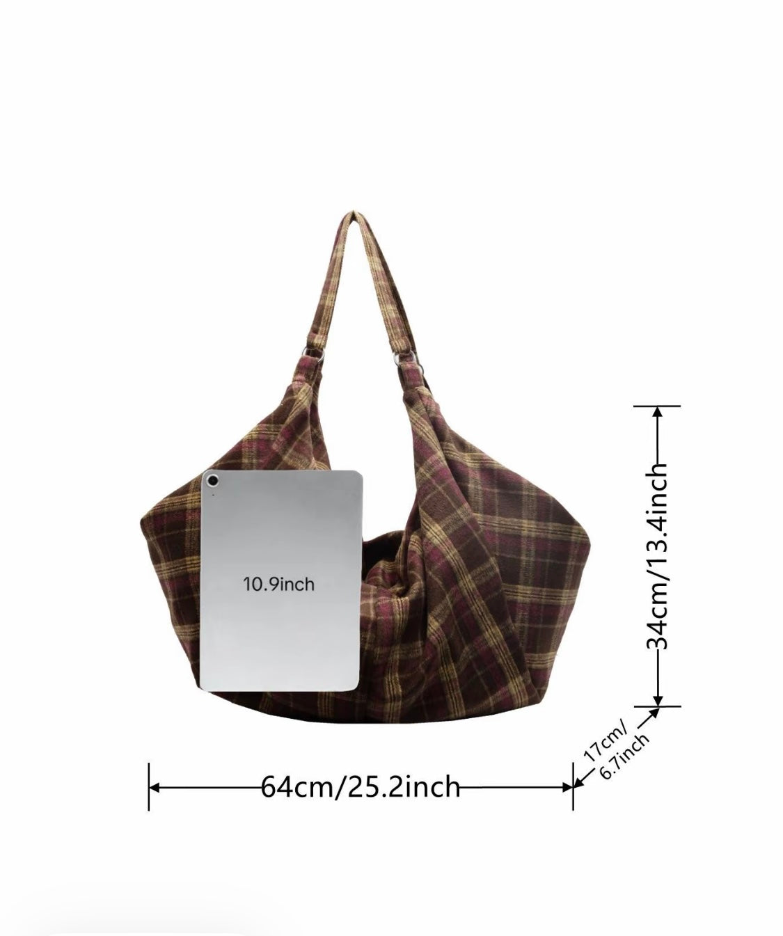 The Verona Plaid Slouch Bag