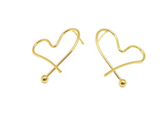 Asymmetrical Heart Wire Earrings