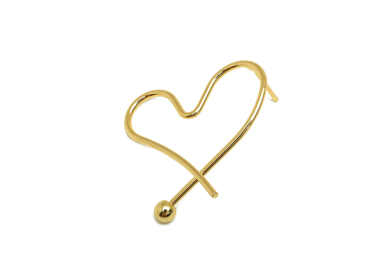 Asymmetrical Heart Wire Earrings
