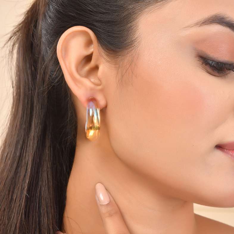 Glossy Resin Chunky Hoop Earrings
