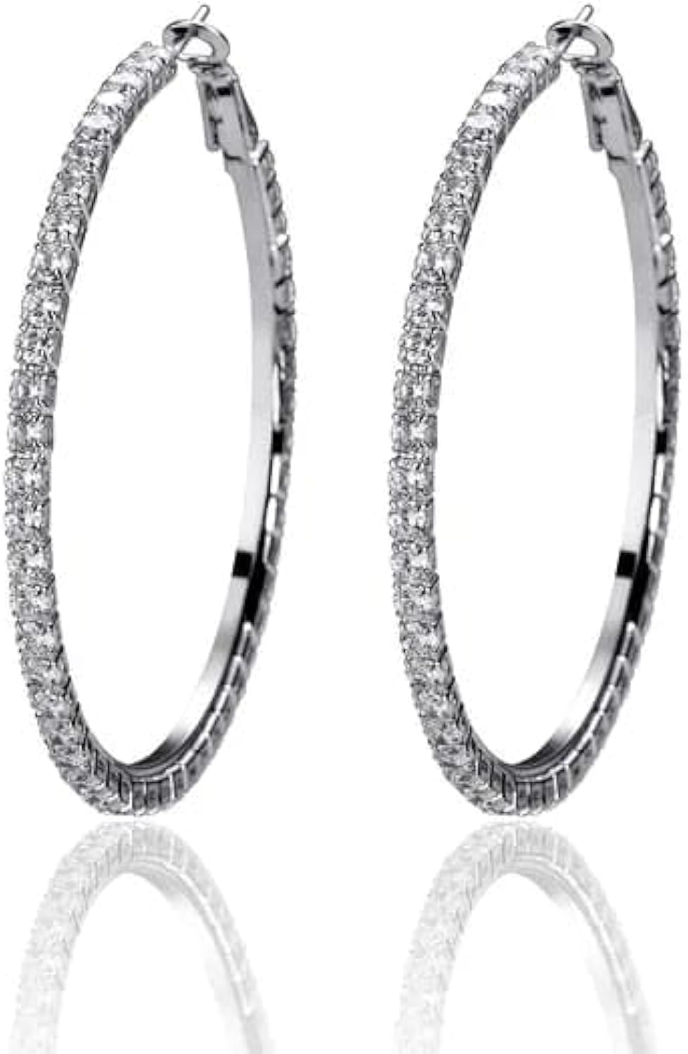 Classic Crystal-Embellished Hoop Earrings
