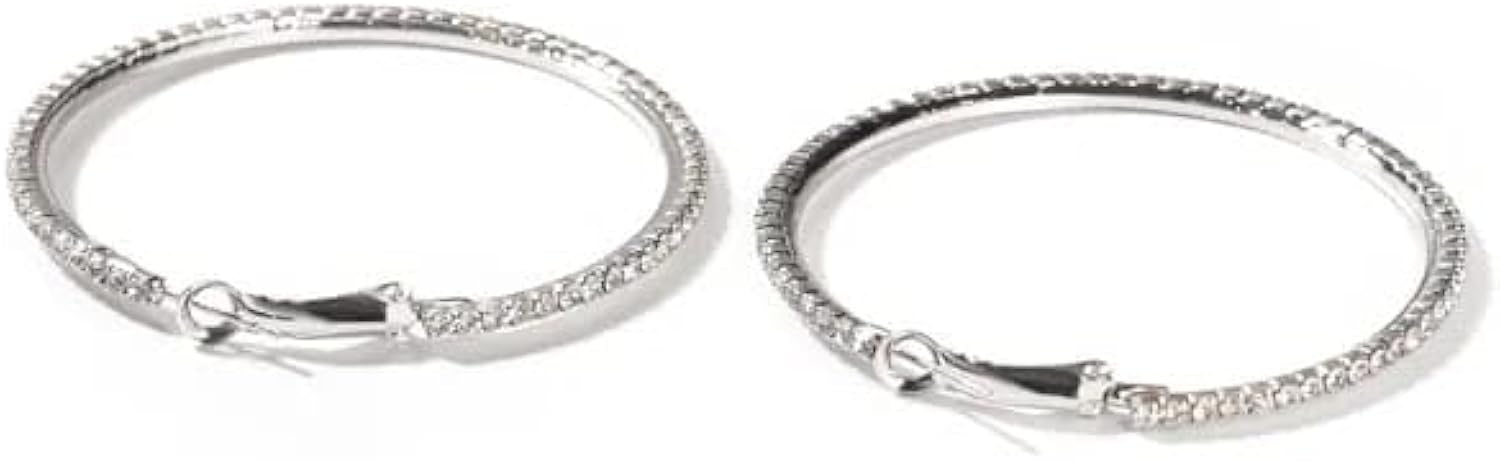 Classic Crystal-Embellished Hoop Earrings
