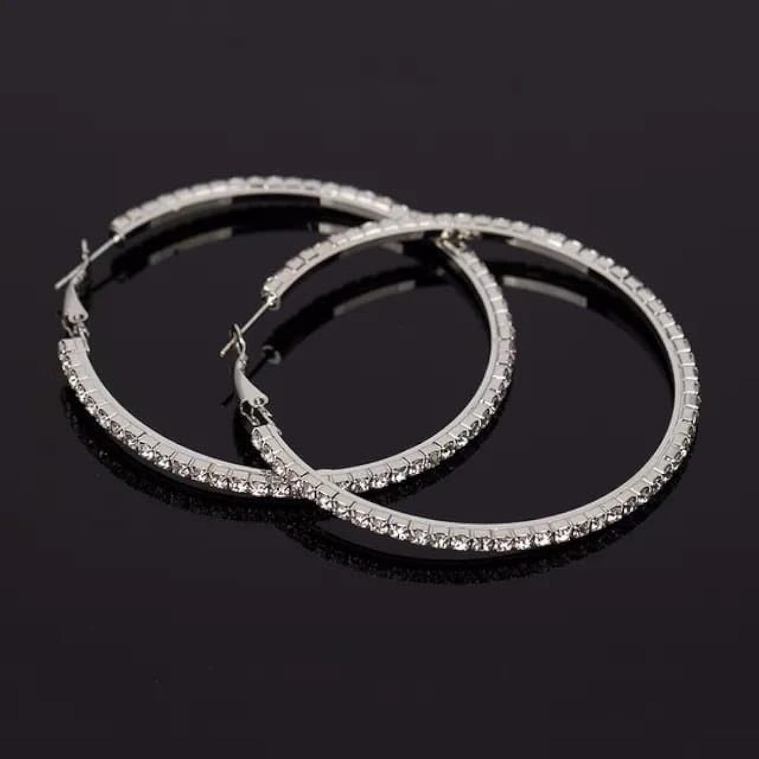 Classic Crystal-Embellished Hoop Earrings