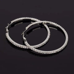 Classic Crystal-Embellished Hoop Earrings