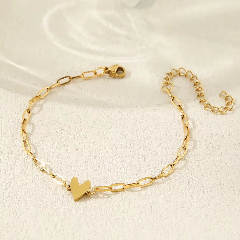 Amour Heart Bracelet Set (14K Gold Plated)
