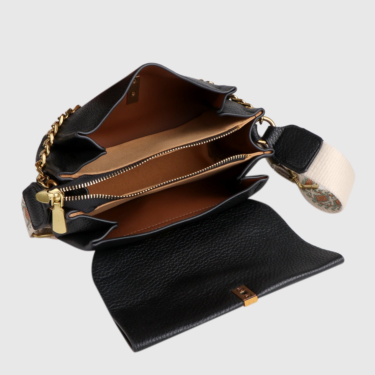 LuxeCharm Chain Flap Sling