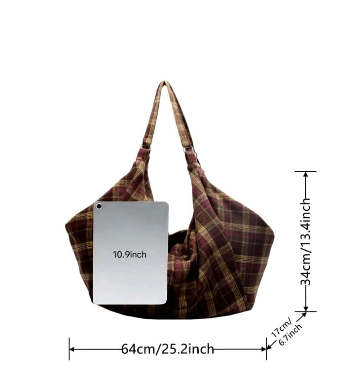 The Verona Plaid Slouch Bag
