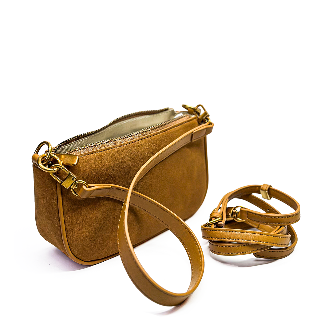 Caramel Suede Baguette