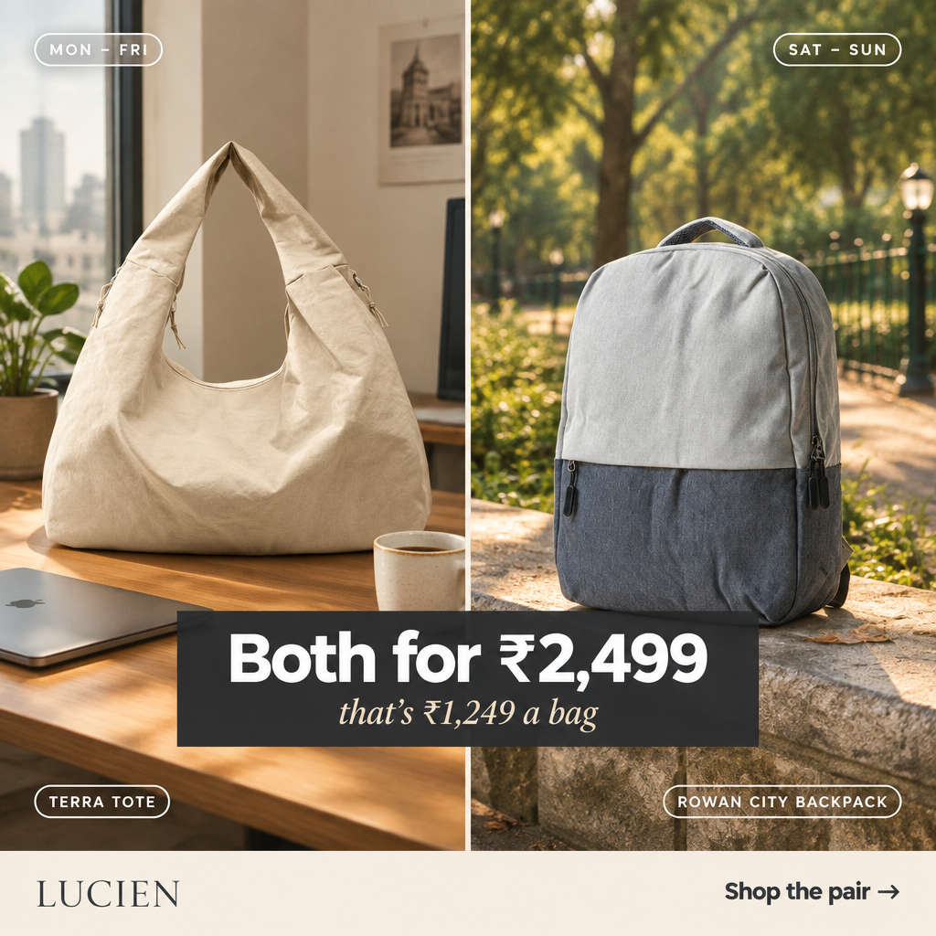 Lucien Terra Tote bag (with Bagpack Combo)