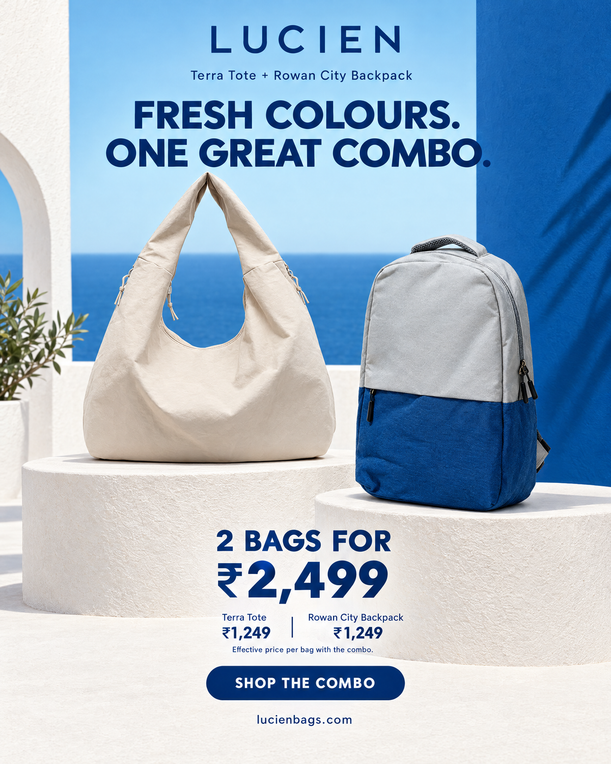 Lucien Terra Tote bag (with Bagpack Combo)